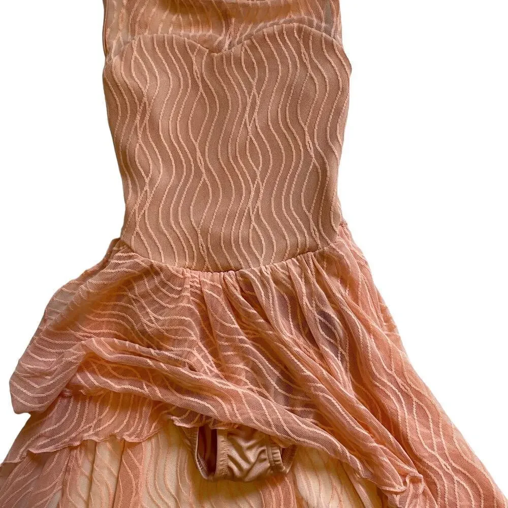 NWT Body Wrappers Peach Sleeveless Leotard Dress Girls 6X-7